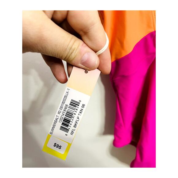 NWT Summersalt The Ruffle Backflip One Piece Swimsuit Size 6 Hibiscus Tangerine - Picture 5 of 6